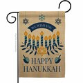 Patio Trasero 13 x 18.5 in. Wish You Happy Hanukkah Garden Flag with Winter Dbl-Sided Decorative Vertical Flags PA3875750